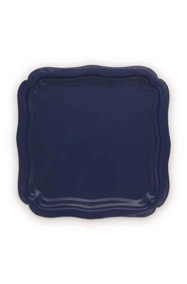 Serveringsbrett i emalje – mørkeblått 40x40 cm