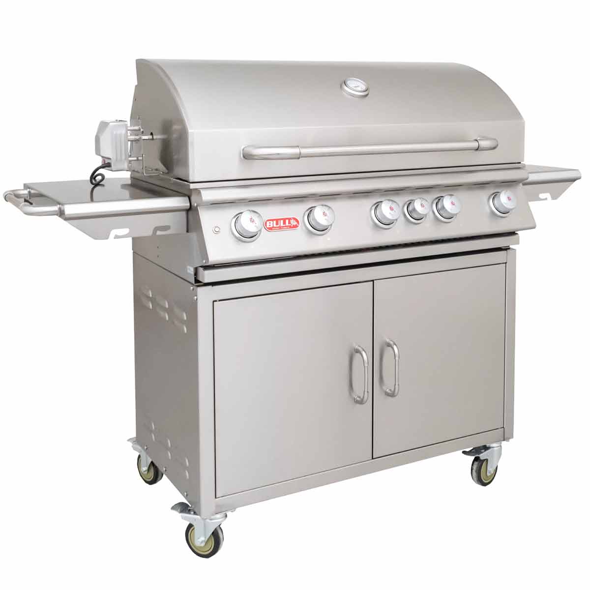 Gassgrill Brahma stasjon 5 brennere rustfritt stål rotisserie - Bull - Image 6