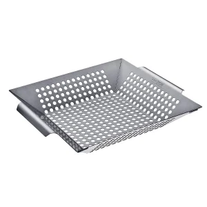 Grillkurv XL grillwok rustfritt stål 30,5 x 30,5 cm - SANTOS