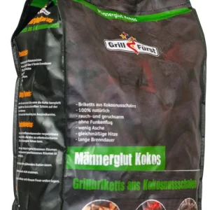 Kokoskull briketter 10 kg fra kokosnøttskall - Männerglut