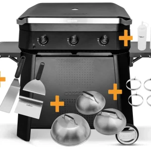 Plancha grill 800 med undervogn og XXL sett 3 brennere - Cozze