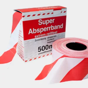 Sperrebånd Rød/hvit 500mx80mm